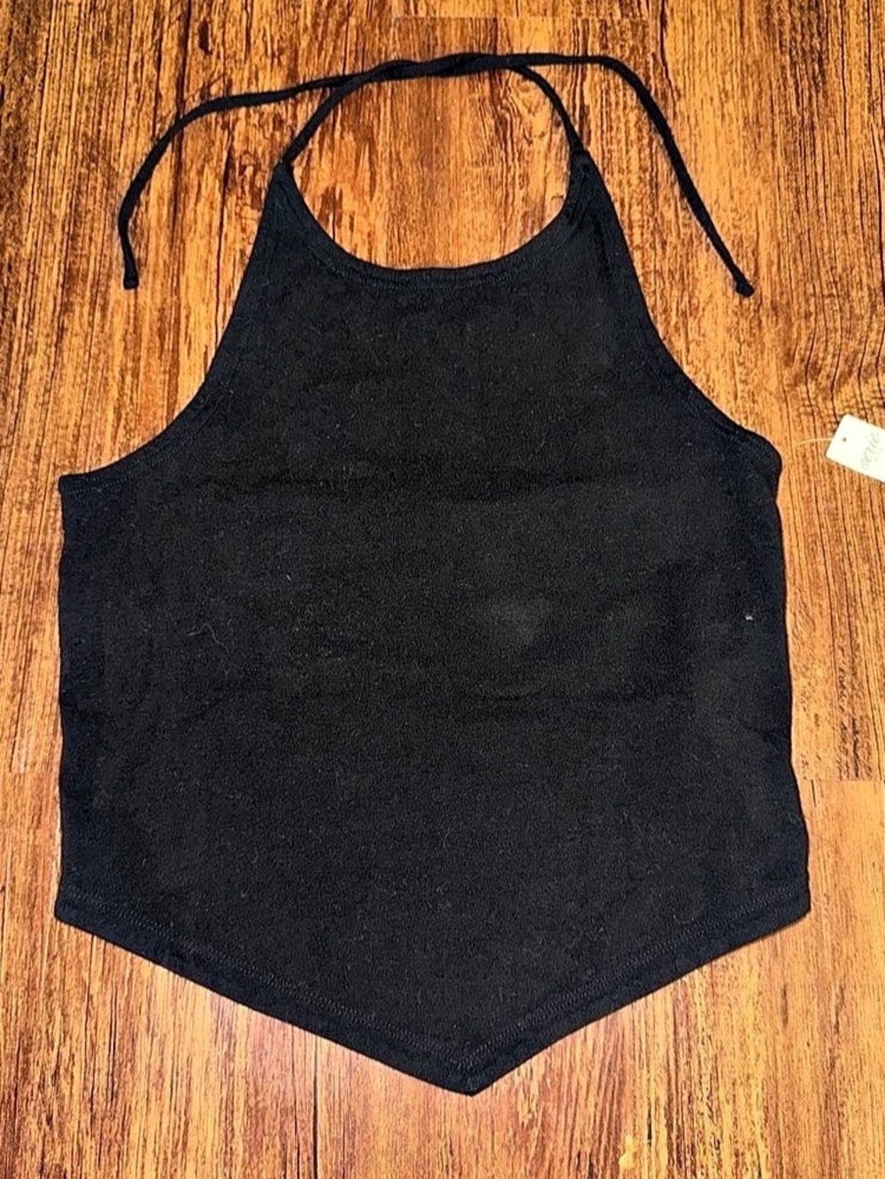 Aerie Handkerchief Hem Braless Tank Top Black Medium